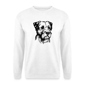 Border Terrier Portrait 1 - Unisex Pullover - Weiß - Vorne