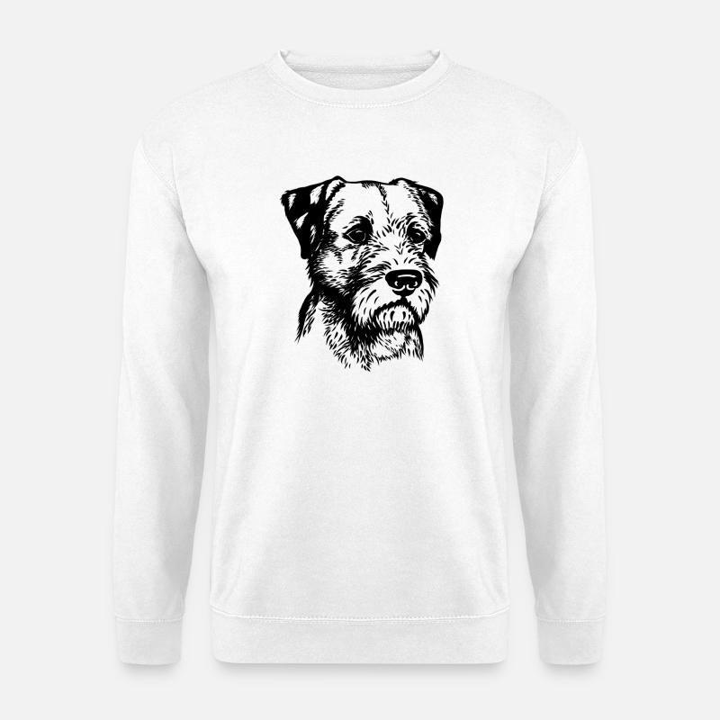 Border Terrier Portrait 1 - Unisex Pullover - Weiß