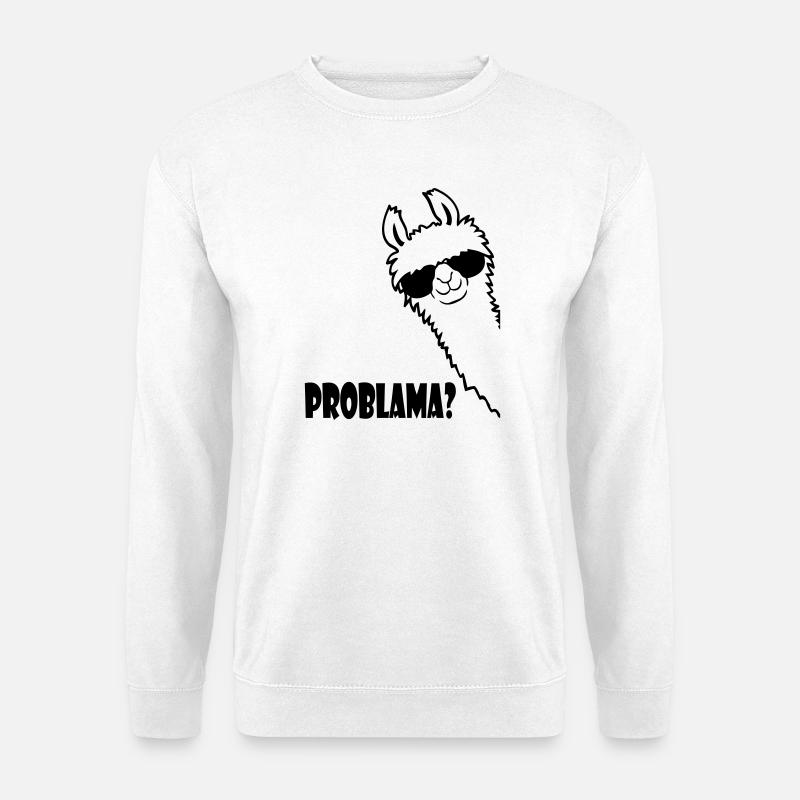Lama Problama Question - Unisex Sweatshirt - white