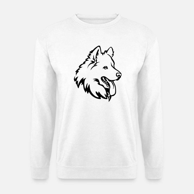 Samojede Kopf - Unisex Pullover - Weiß