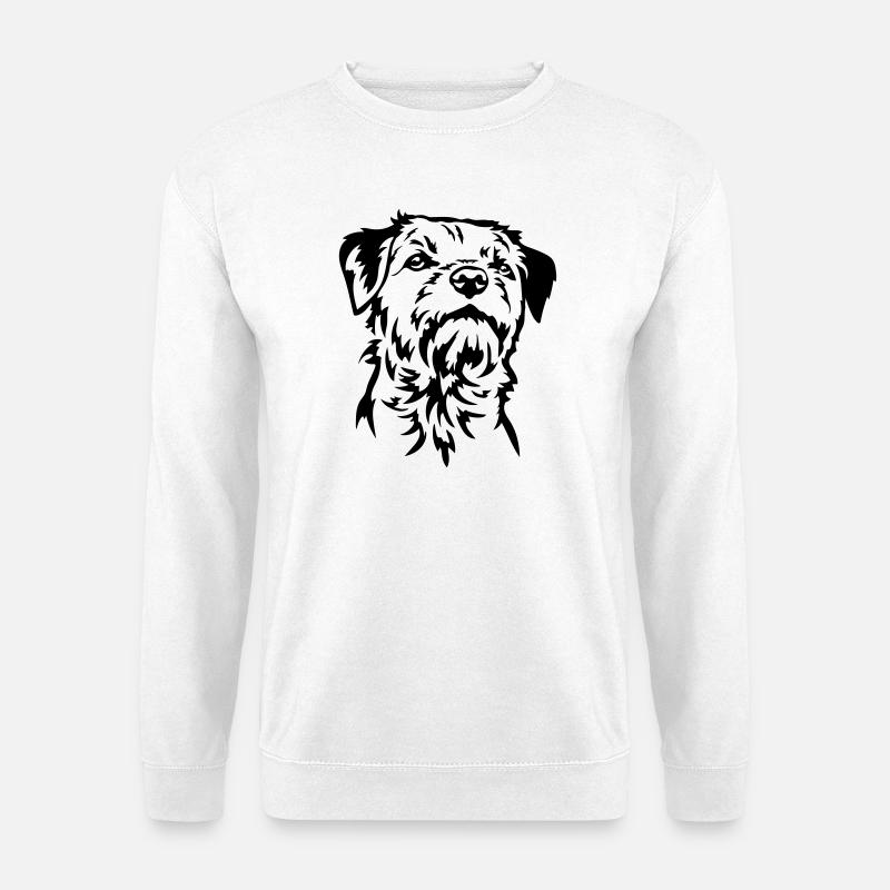 Border Terrier Head - Unisex Sweatshirt - white