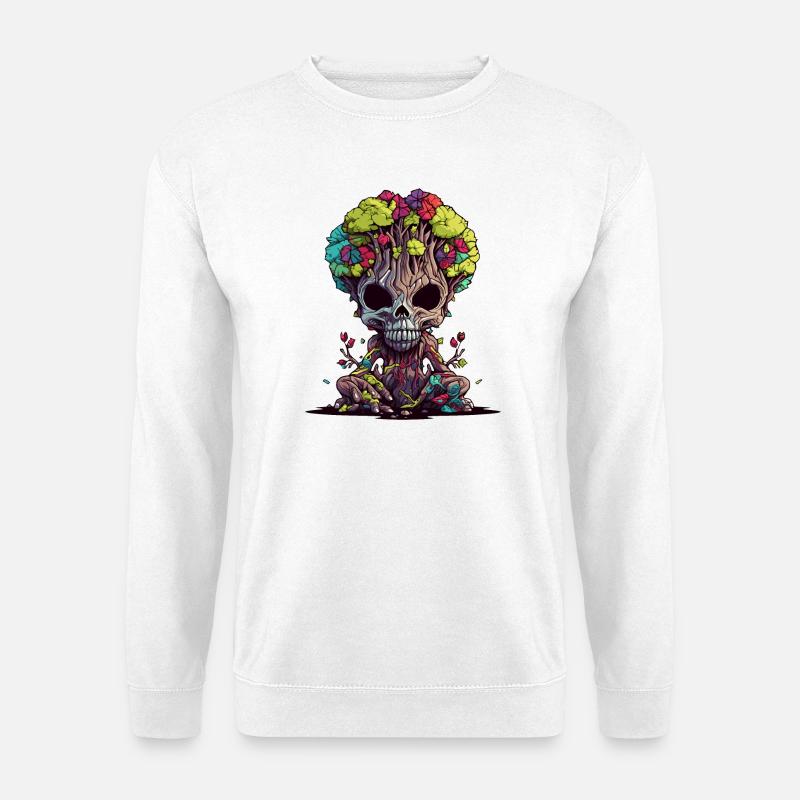 Tree Skull Bloom - Unisex Sweatshirt - white