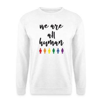 Mois de la fierté - Nous sommes tous humains - Sweat-shirt Unisexe - blanc - Devant