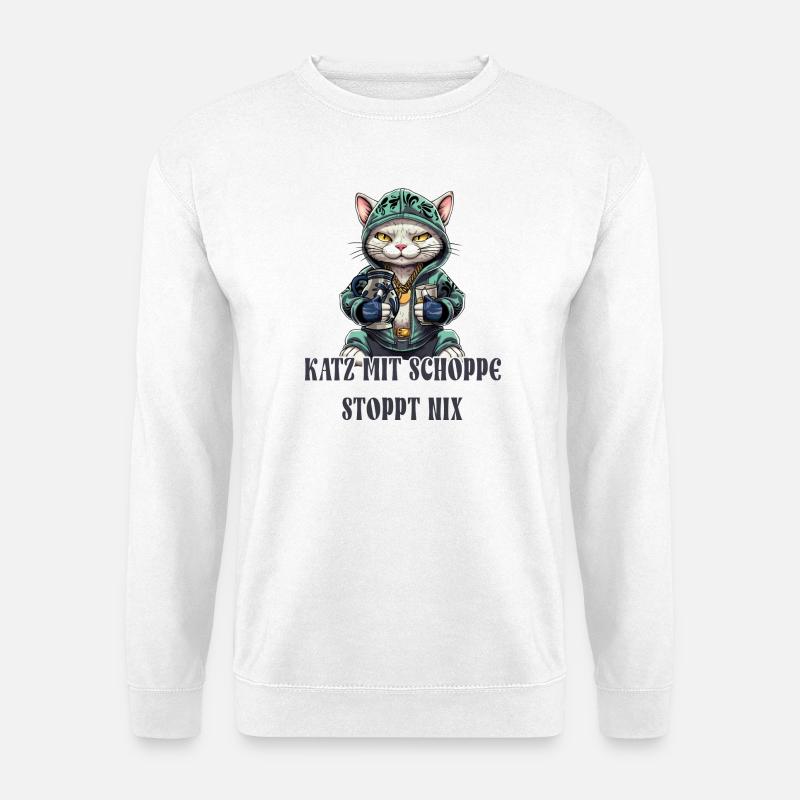 Apfelwein und Katzen Design - Unisex Pullover - Weiß