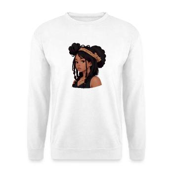 Jolie femme avec des dreads - Sweat-shirt Unisexe - blanc - Devant