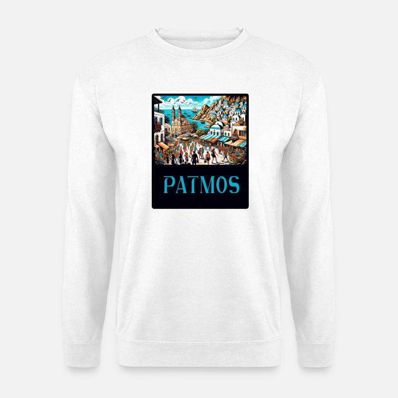 Patmos Greece paradise design - Unisex Sweatshirt - white