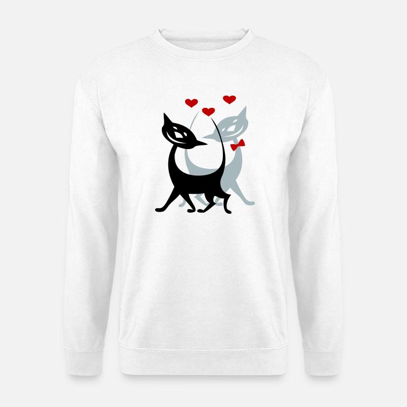 verliebte Katzen - Unisex Pullover - Weiß