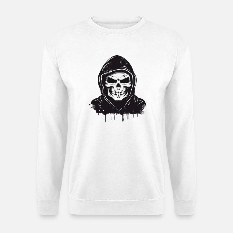 Tête de mort, tête de mort, tête de mort avec capuche à capuche - Sweat-shirt Unisexe - blanc