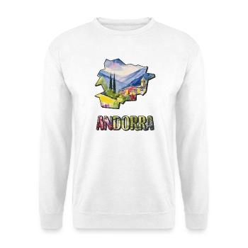 Aquarell Landkarte Andorra - Unisex Pullover - Weiß - Vorne