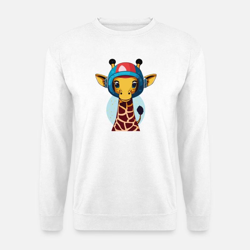 Girafe de l’espace avec casque - Sweat-shirt Unisexe - blanc
