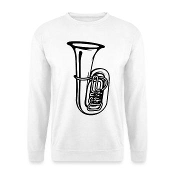 Tuba Zeichnung - Unisex Pullover - Weiß - Vorne