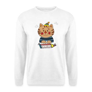 Chat écolier - Sweat-shirt Unisexe - blanc - Devant