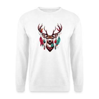 Indianer Hirsche Amerikanische Indianer - Unisex Pullover - Weiß - Vorne