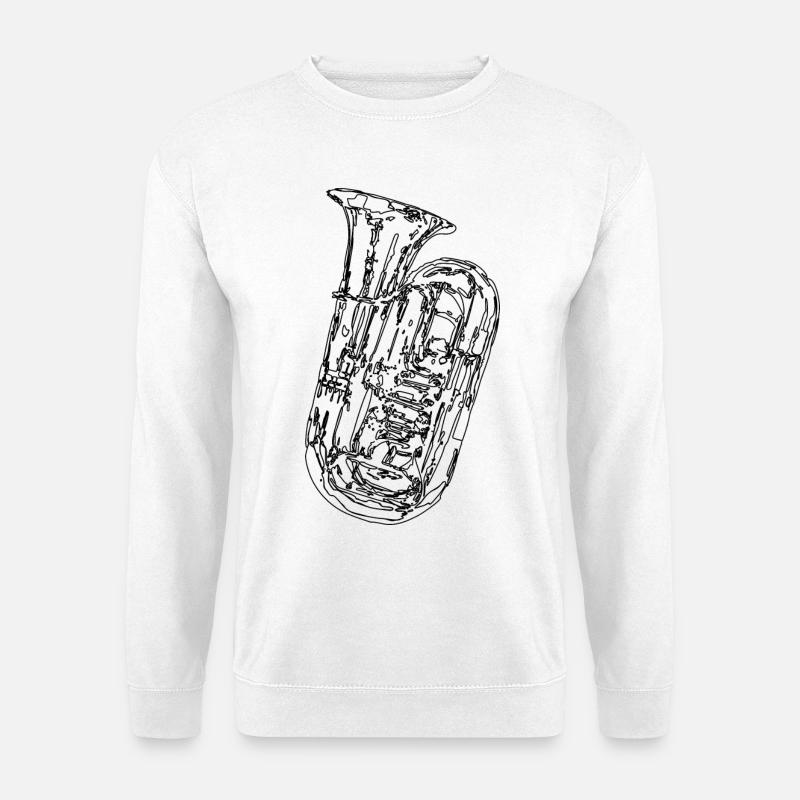 Tuba Zeichnung - Unisex Pullover - Weiß
