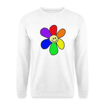 Regenbogen-Blume - Unisex Pullover - Weiß - Vorne