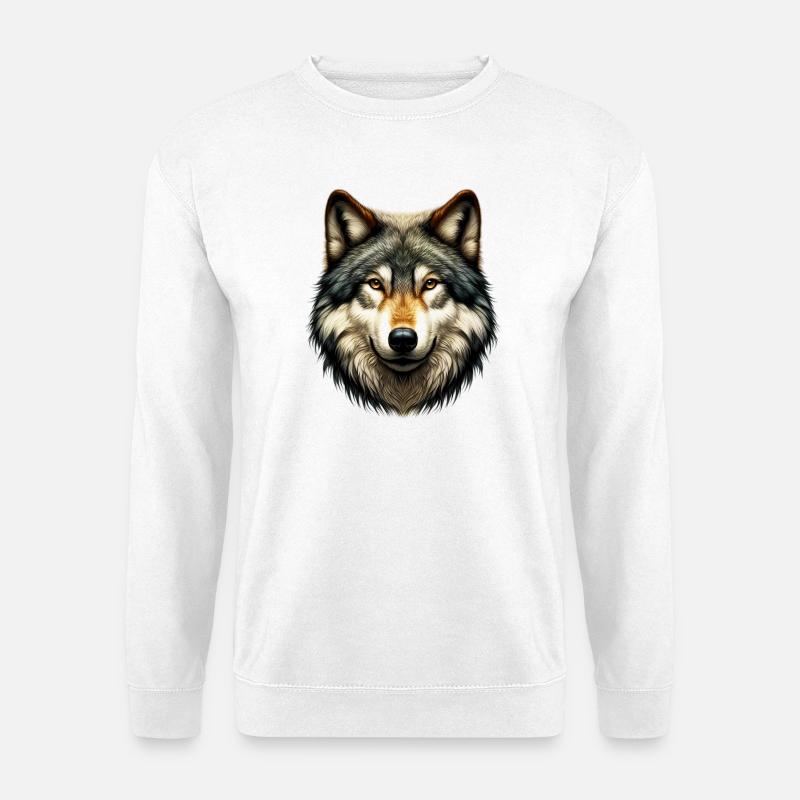 Wolf - Unisex Pullover - Weiß