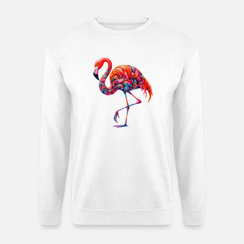 Flamingo - Unisex Pullover - Weiß