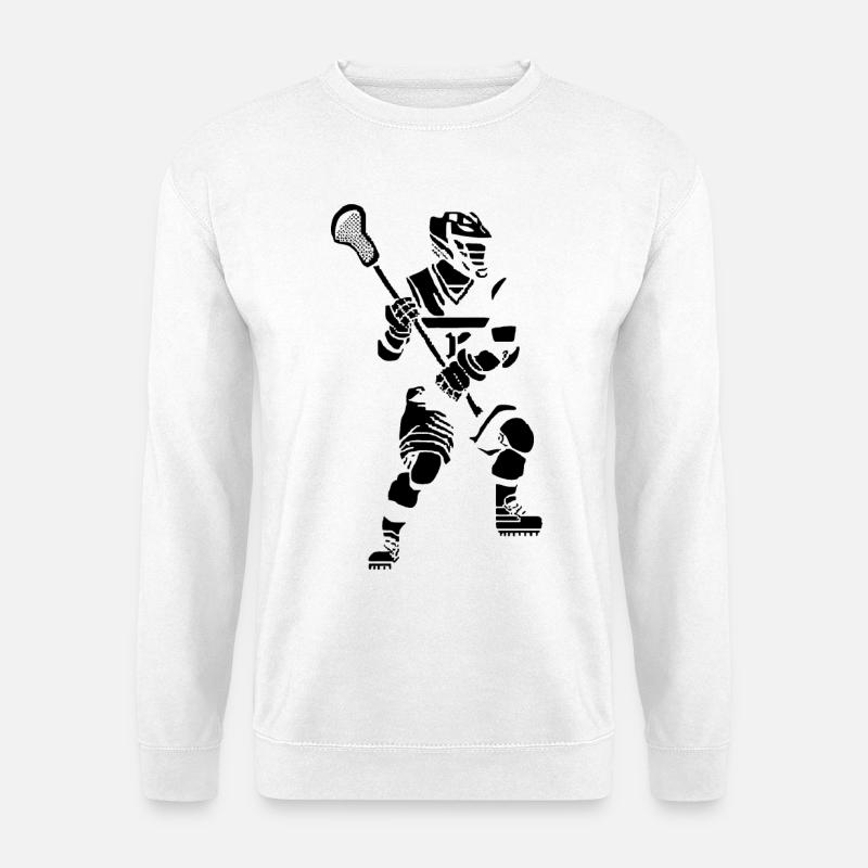 Lacrosse Spieler Pixel Grafik - Unisex Pullover - Weiß