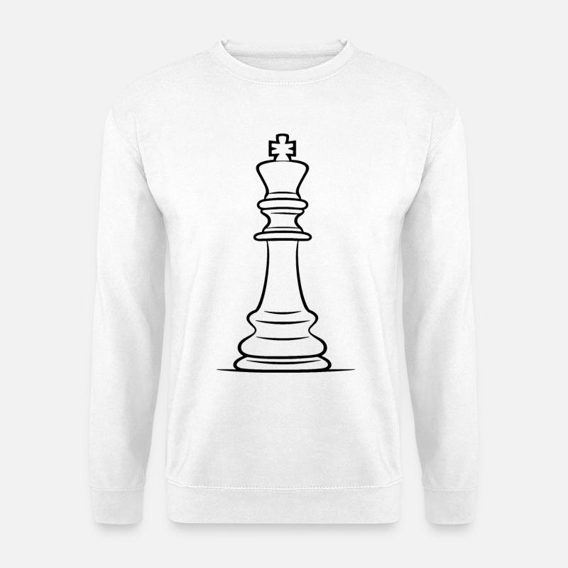 Schachfiguren Zeichnung - Unisex Pullover - Weiß