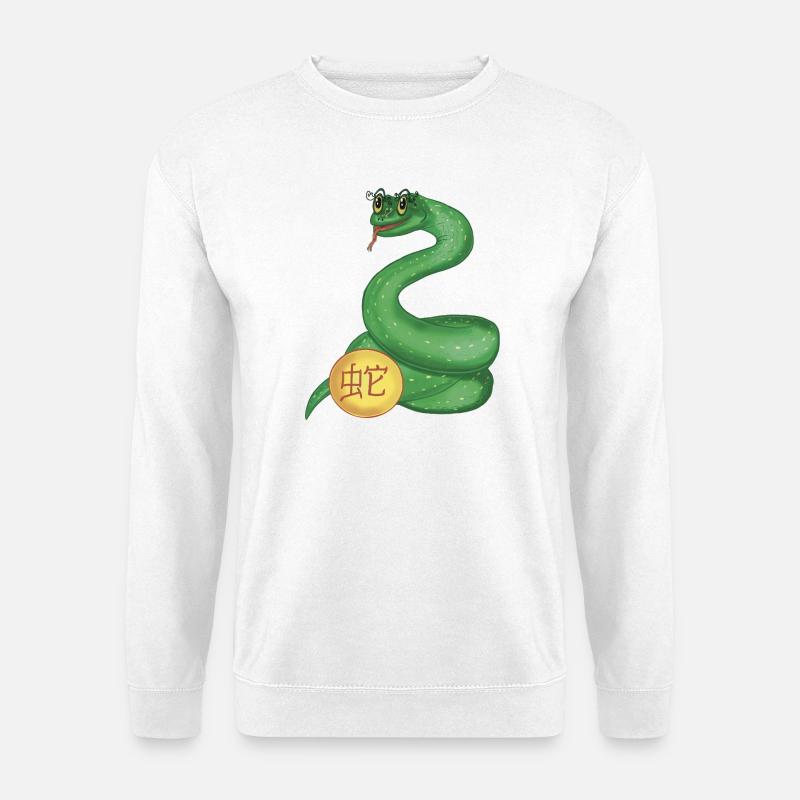 Chinesisches Tierkreiszeichen Schlange - Unisex Pullover - Weiß