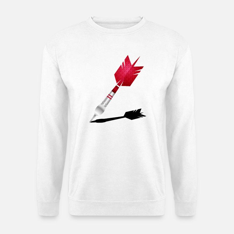 Roter Dartpfeil mit Schatten - Unisex Pullover - Weiß