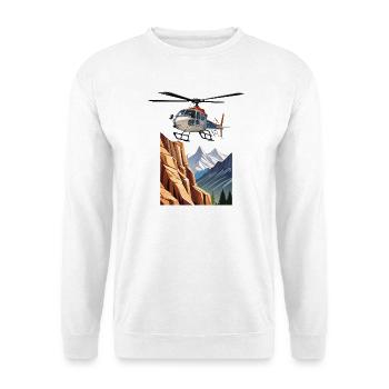 Helicopter in the mountains - Unisex Sweatshirt - white - Front