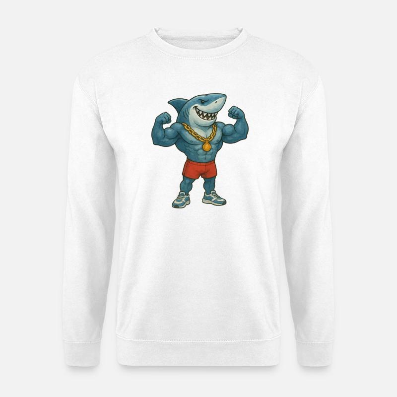 hai-comic-bodybuilder - Unisex Pullover - Weiß