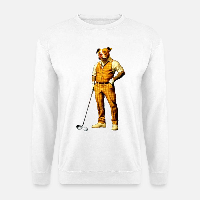 Pitbull Golfspieler - Unisex Pullover - Weiß