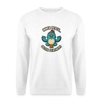 Inner Peace Outer Feather Design - Unisex Pullover - Weiß - Vorne