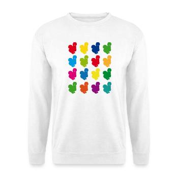 Bunte Henne Muster auf Farbsammlung, Seidenhuhn - Unisex Pullover - Weiß - Vorne