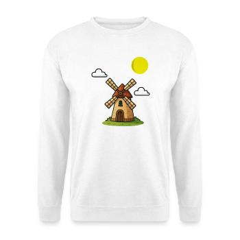 Picturesque vintage-style windmill print - Unisex Sweatshirt - white - Front