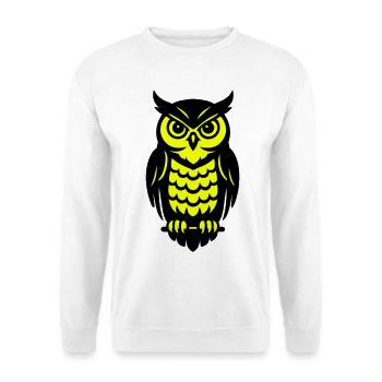 Pop Art Eulen Design - Unisex Pullover - Weiß - Vorne