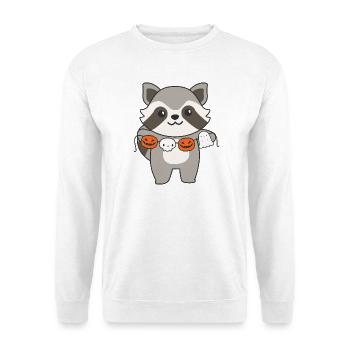 Costume de raton laveur joyeux Halloween citrouille fantôme - Sweat-shirt Unisexe - blanc - Devant