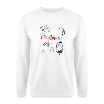 Christmas with Santa and Reindeer - Unisex Sweatshirt - white - Front