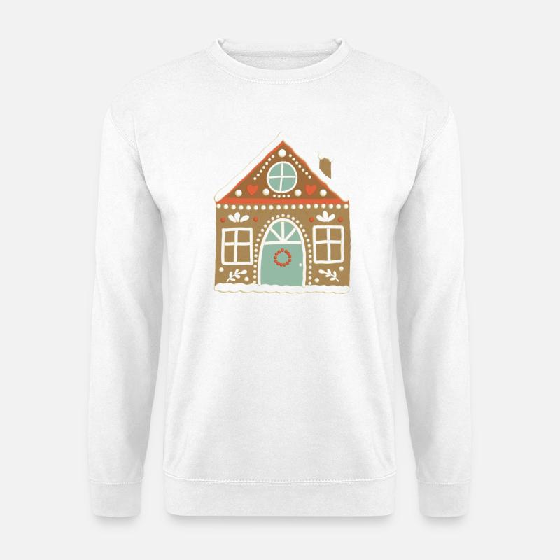 Lebkuchenhaus-Charme. Weihnachten. Keks - Unisex Pullover - Weiß