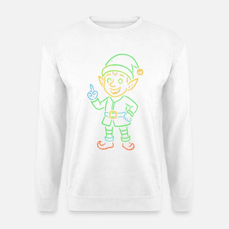 Neon Weihnachtswichtel Kawaii Shirt - Unisex Pullover - Weiß