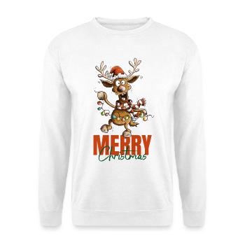 Crazy Christmas Reindeer Merry Christmas - Unisex Sweatshirt - white - Front