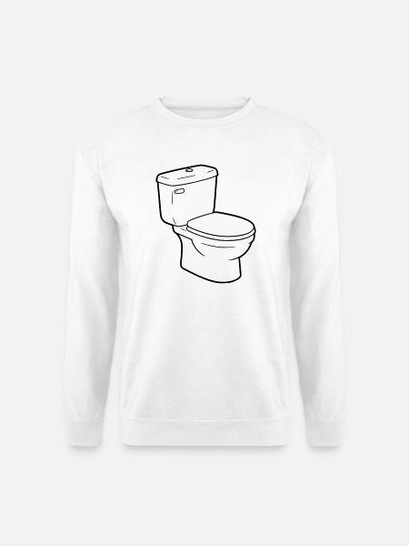 Toilette WC Klo Sanitär Vektor - Unisex Pullover - Weiß