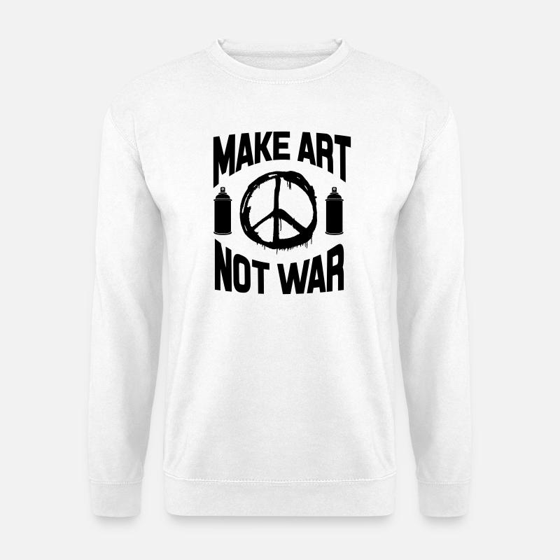 Make Art Not War – Friedens-Graffiti-Spraydose - Unisex Pullover - Weiß