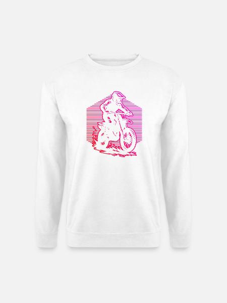 Modernes Motocross Artwork - Unisex Pullover - Weiß