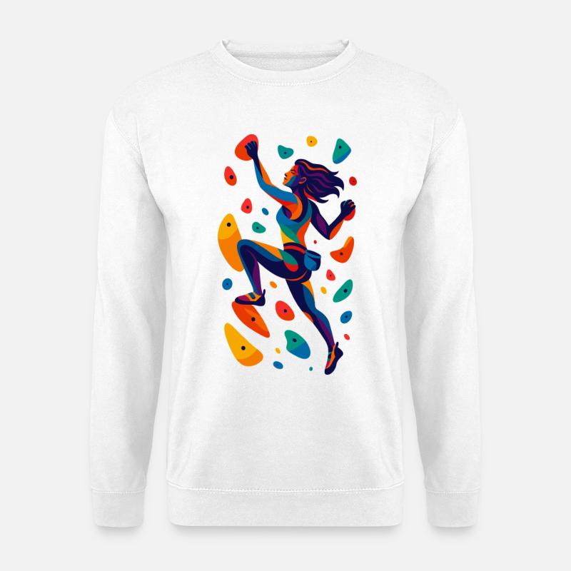 Boulderin Bouldern Kletterkraft Frau Geschenk - Unisex Pullover - Weiß