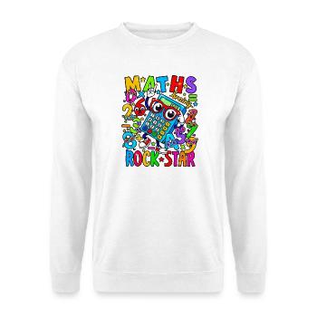 Calculatrice Rock Star de Mathématiques Néon - Sweat-shirt Unisexe - blanc - Devant