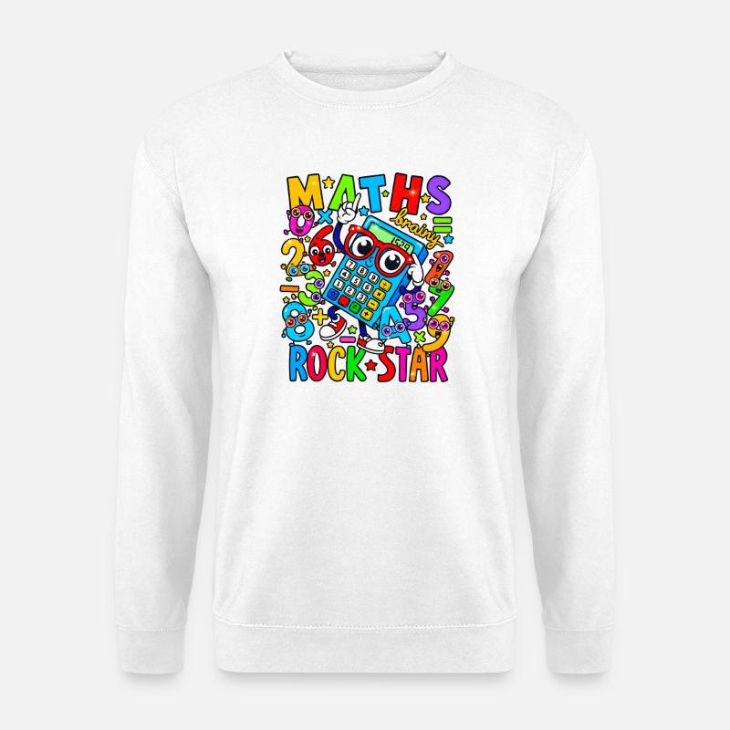 Math Rock Star Calculator Neon - Unisex Sweatshirt - white