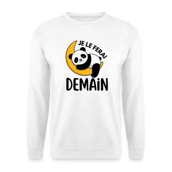 Lustiges T-Shirt "Je Le Do" morgen – Lustig - Unisex Pullover - Weiß - Vorne