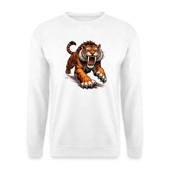 Comic Tiger Attack - Unisex Sweatshirt - white - Front