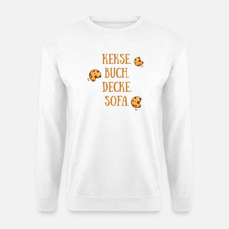 Kekse Buch Decke Sofa - Unisex Pullover - Weiß