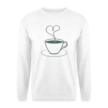 Herzdampf Kaffee Illustration - Unisex Pullover - Weiß - Vorne