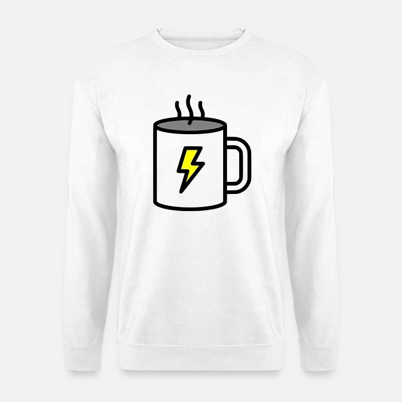 Starker Kaffee Tasse Strom - Unisex Pullover - Weiß
