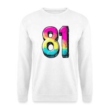 81 Zahl Bunt - Unisex Pullover - Weiß - Vorne