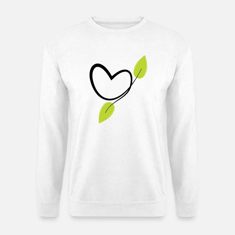 Organisches Chlorophyll-Pflanzenherz - Unisex Pullover - Weiß